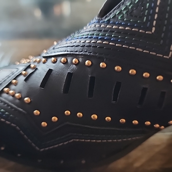 Ivy Kirzhner Santa Cruz Studded Festival Ankle Boot Black Leather 8M - Picture 11 of 13